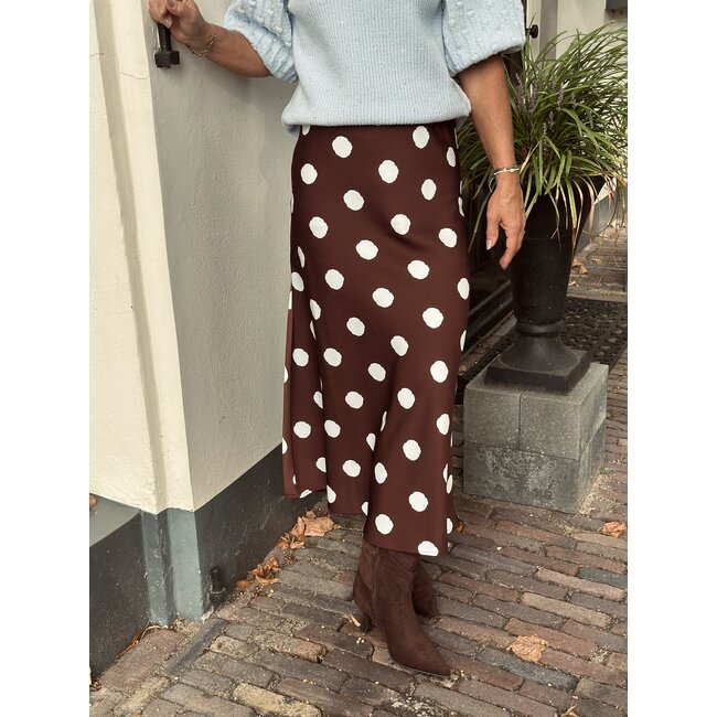 Smashed Lemon Smashed lemon Lieke long skirt brown/blue dot