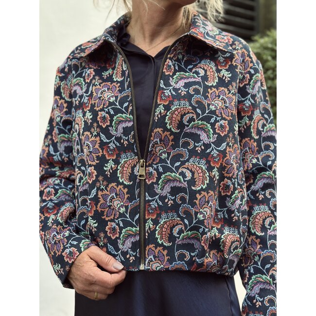 Elvira Elvira Livy bomber jacket dark blue print