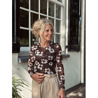 Ze-Ze Ze-Ze Helda T-shirt black/beige flower print
