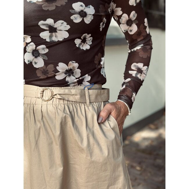 Ze-Ze Ze-Ze Jitske long skirt camel
