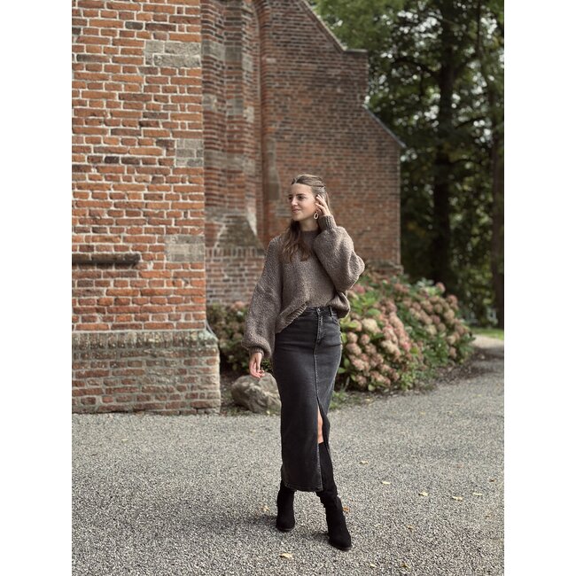 Amira sweater dark taupe One Size