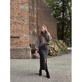 Dirma long denim skirt black