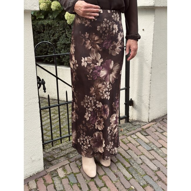Roze-ann skirt flower print brown One Size