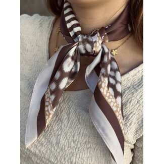 Bibi shawl brown/beige/camel print One Size