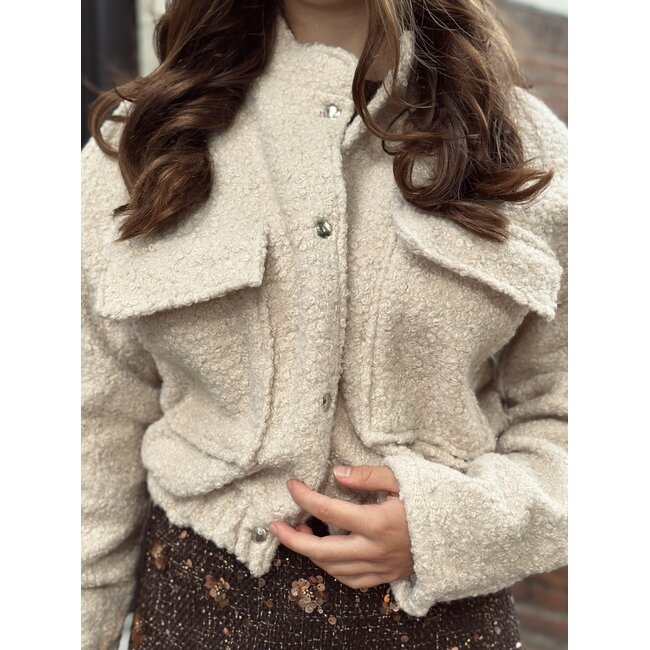 Benthe teddy jacket beige One Size