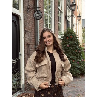 Benthe teddy jacket camel One Size