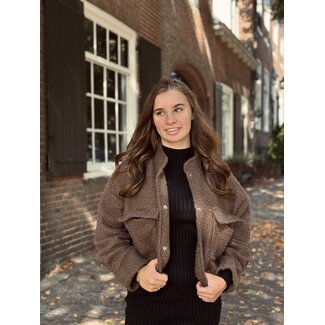 Benthe teddy jacket dark brown One Size