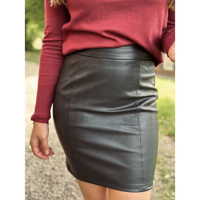 Morena skirt leather look black
