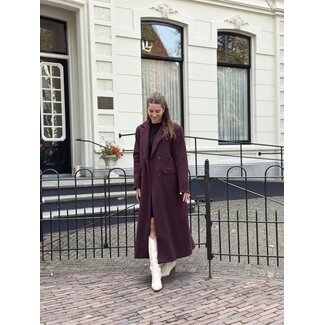 Nosalien long trenchcoat bordeaux red One Size