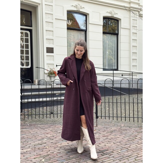 Nosalien long trenchcoat bordeaux red One Size