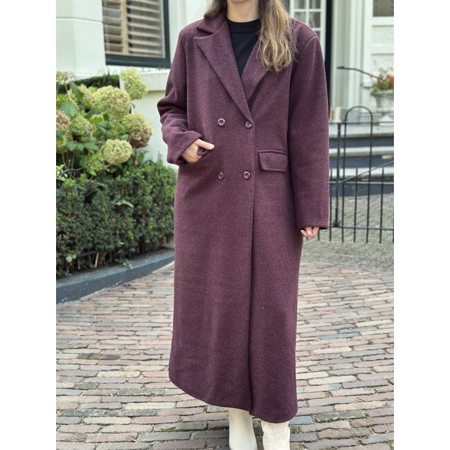 Nosalien long trenchcoat bordeaux red One Size