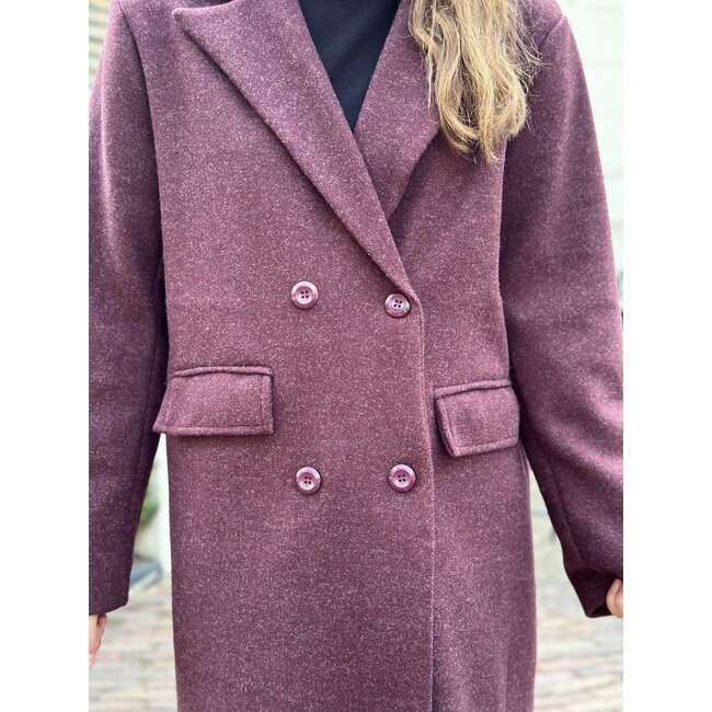 Nosalien long trenchcoat bordeaux red One Size