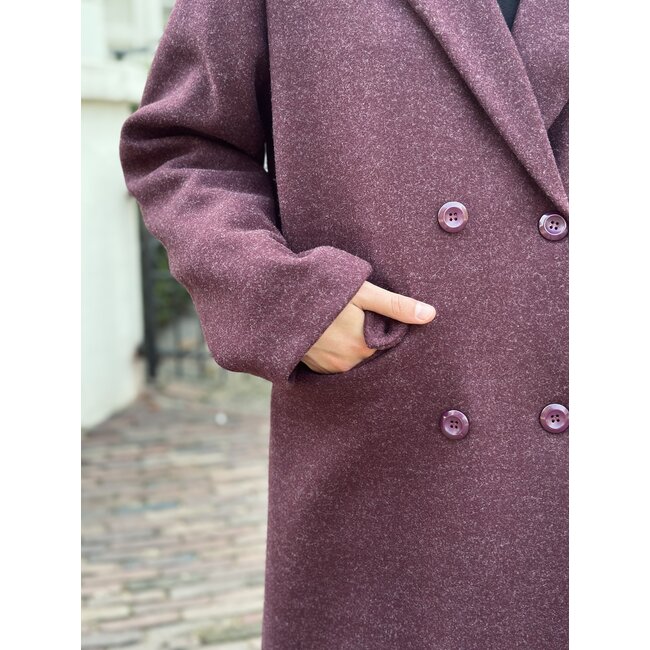 Nosalien long trenchcoat bordeaux red One Size