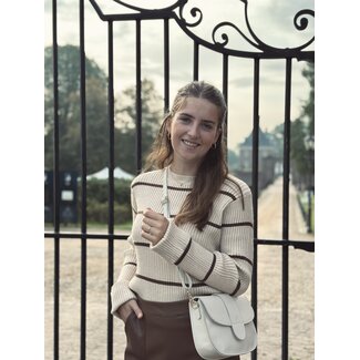 Celina sweater offwhite/brown stripes