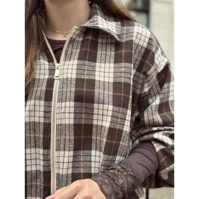 Marjolein jacket brown/beige print One Size