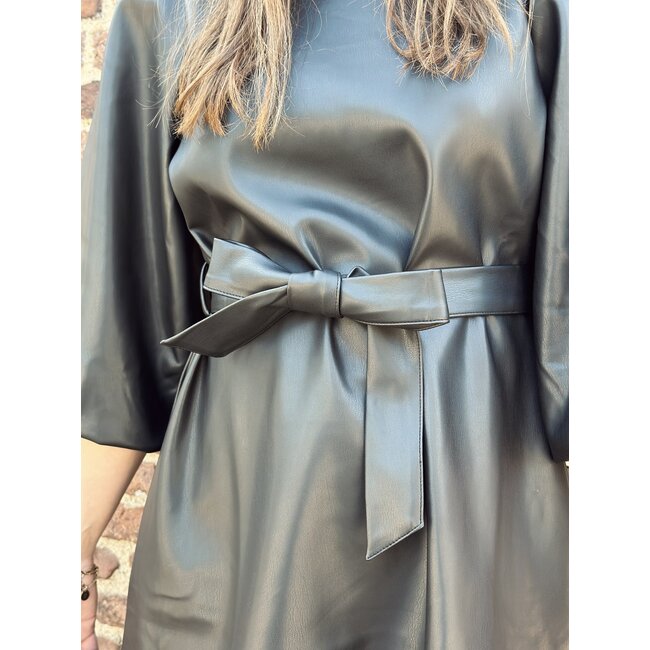 Smashed Lemon Smashed Lemon Lola leather look dress black
