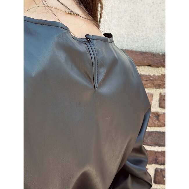 Smashed Lemon Smashed Lemon Lola leather look dress black