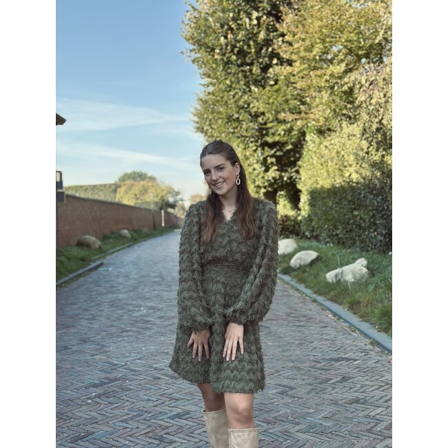 Smashed Lemon Smashed Lemon Jarina feather dress green