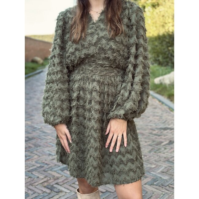 Smashed Lemon Smashed Lemon Jarina feather dress green