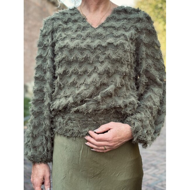 Smashed Lemon Smashed Lemon Jarina feather top green