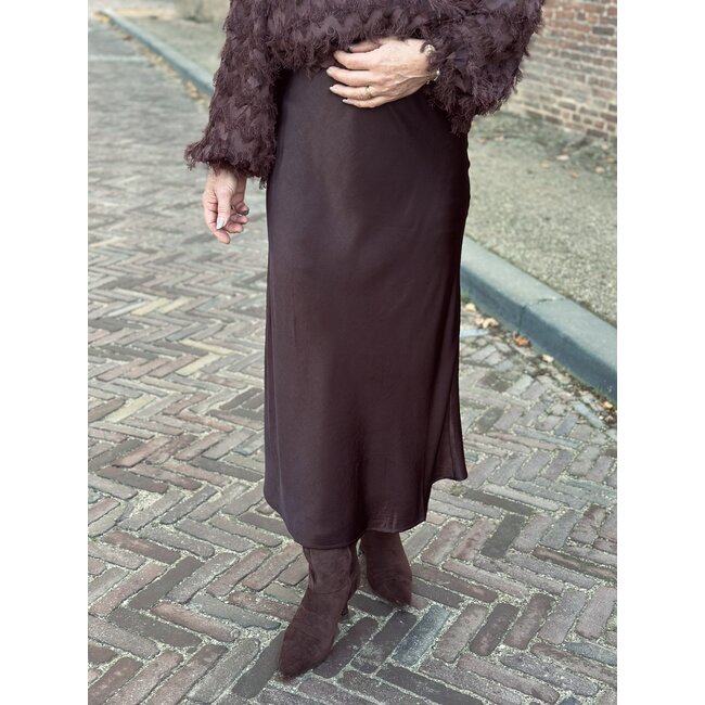 Smashed Lemon Smashed Lemon Linde long satin skirt brown