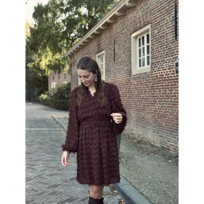 Smashed Lemon Smashed Lemon Jarina feather dress brown