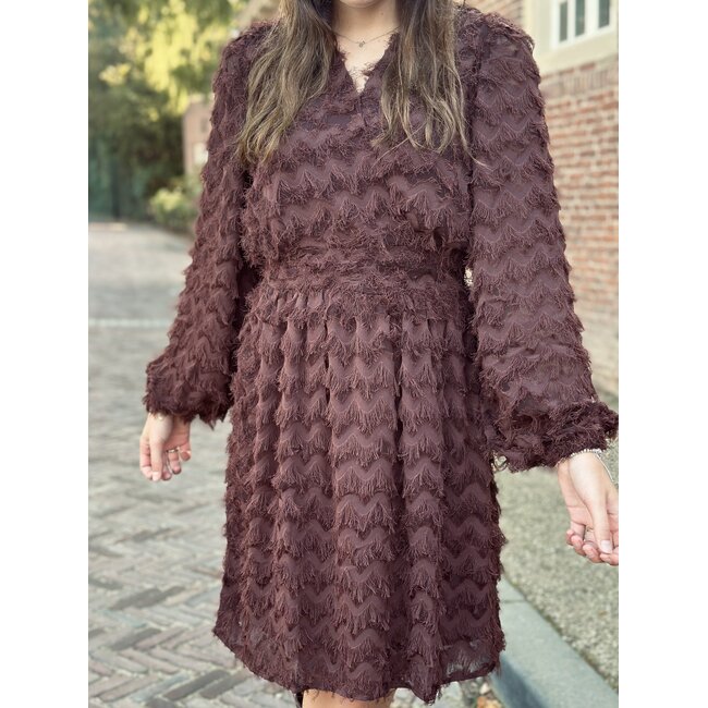 Smashed Lemon Smashed Lemon Jarina feather dress brown