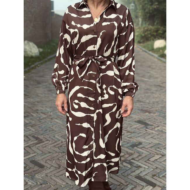 Smashed Lemon Smashed Lemon Izebela long dress beige/brown