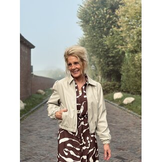 Smashed Lemon Smashed Lemon Myrina leather look jacket beige