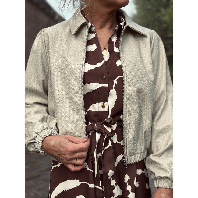 Smashed Lemon Smashed Lemon Myrina leather look jacket beige