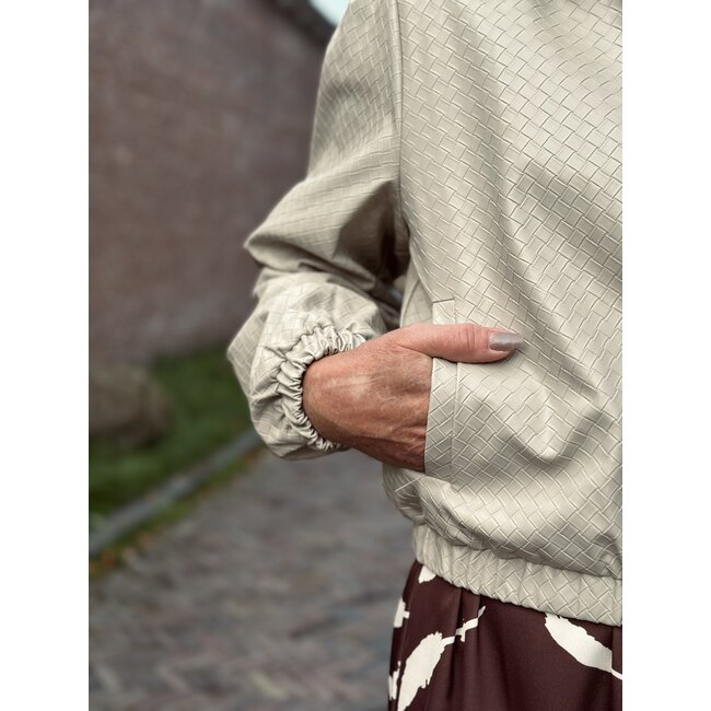 Smashed Lemon Smashed Lemon Myrina leather look jacket beige