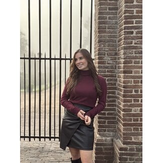 Jente leather look skirt black