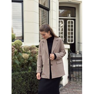 Leyana blazer bordeaux red/beige print One Size