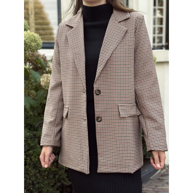 Leyana blazer bordeaux red/beige print One Size