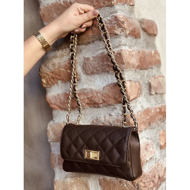 Roos bag leather look brown