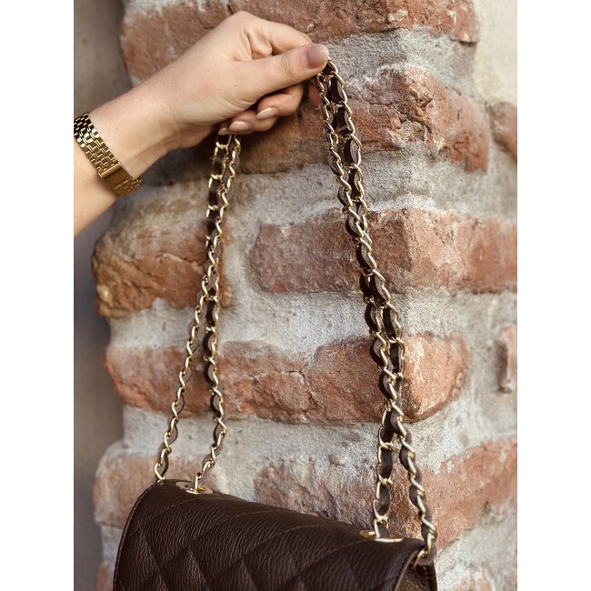 Roos bag leather look brown