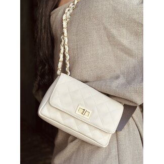 Roos bag leather look beige