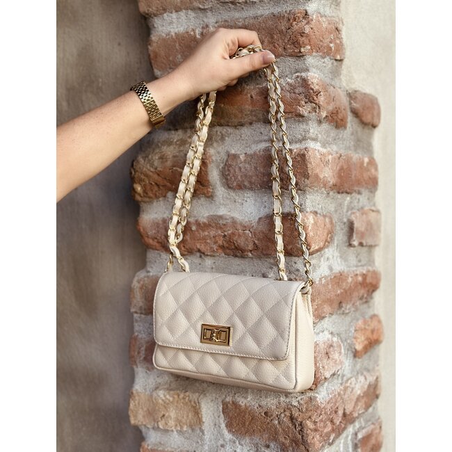Roos bag leather look beige