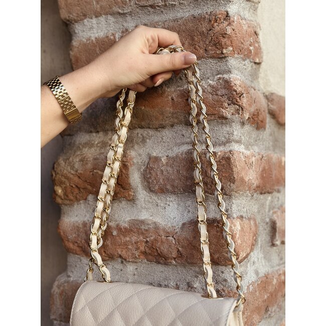 Roos bag leather look beige