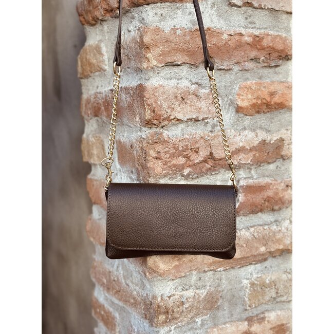 Marly leather look bag brown