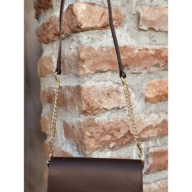 Marly leather look bag brown