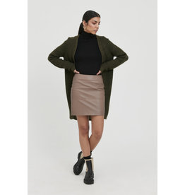 ICHI Darina leather skirt - caribou