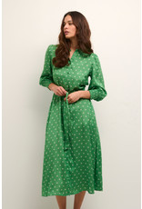 KAFFE Sita dress - Bright green flower dot