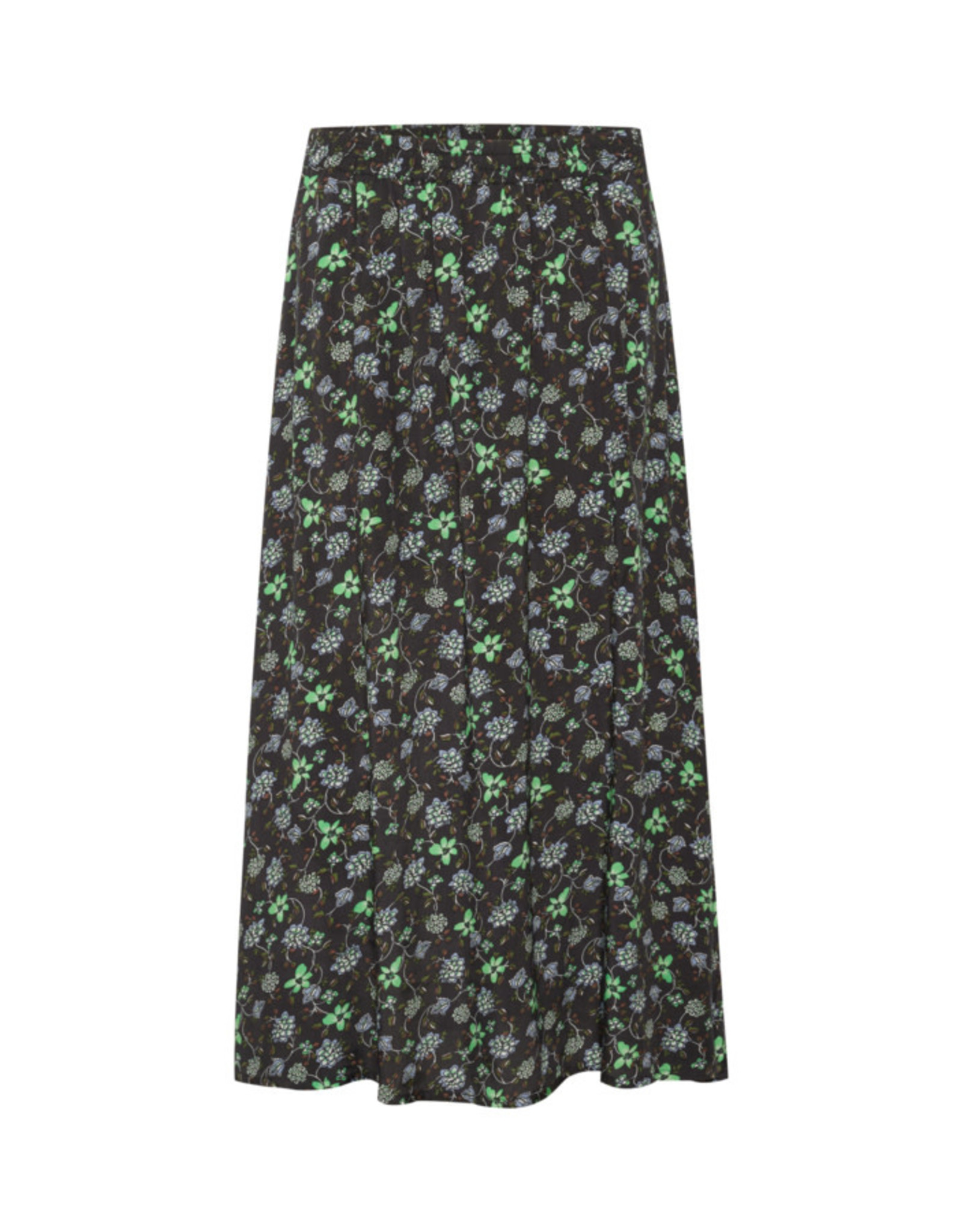 KAFFE Florina skirt - Black green paisley flower
