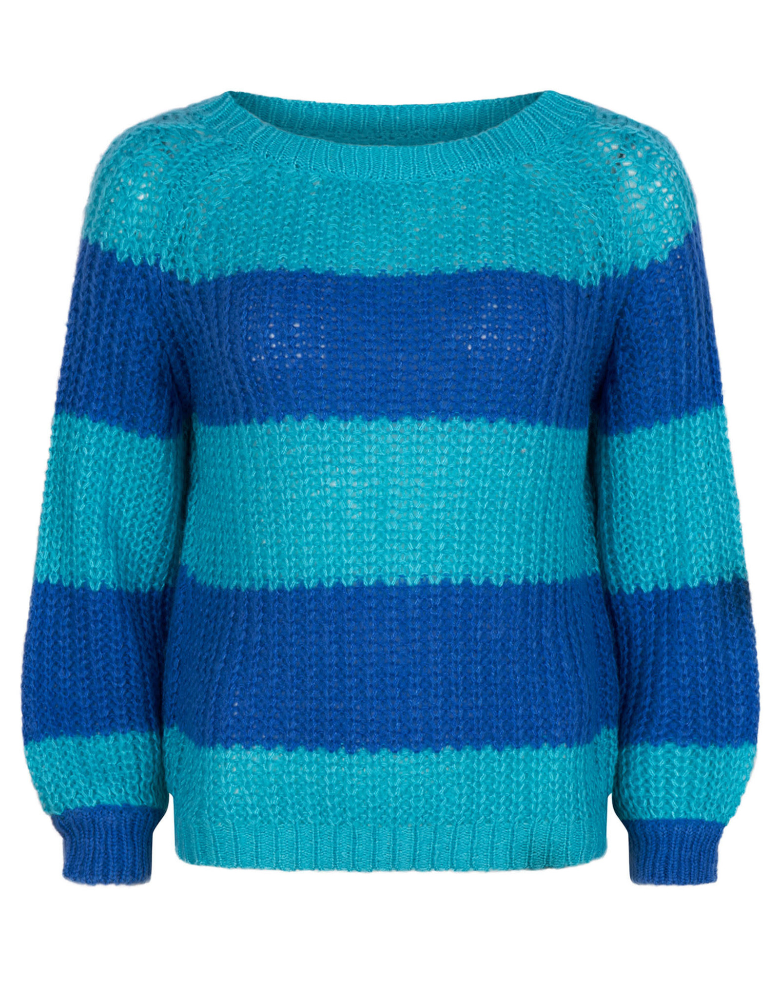 YDENCE Knitted sweater Frankie - Blue & dark blue