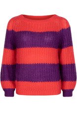 YDENCE Knitted sweater Frankie - Coral & purple