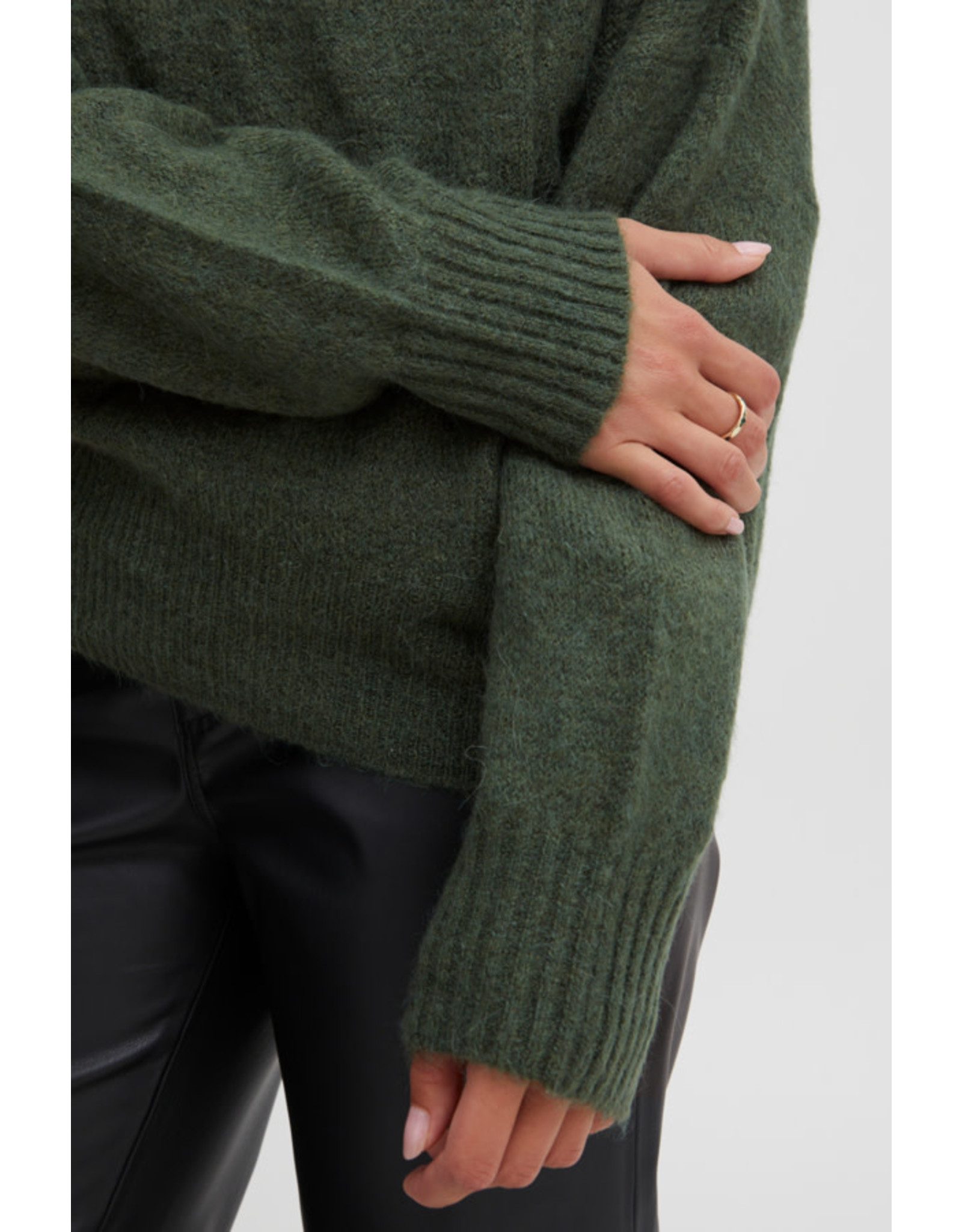 ICHI Kamara knit rollneck - Kombu green