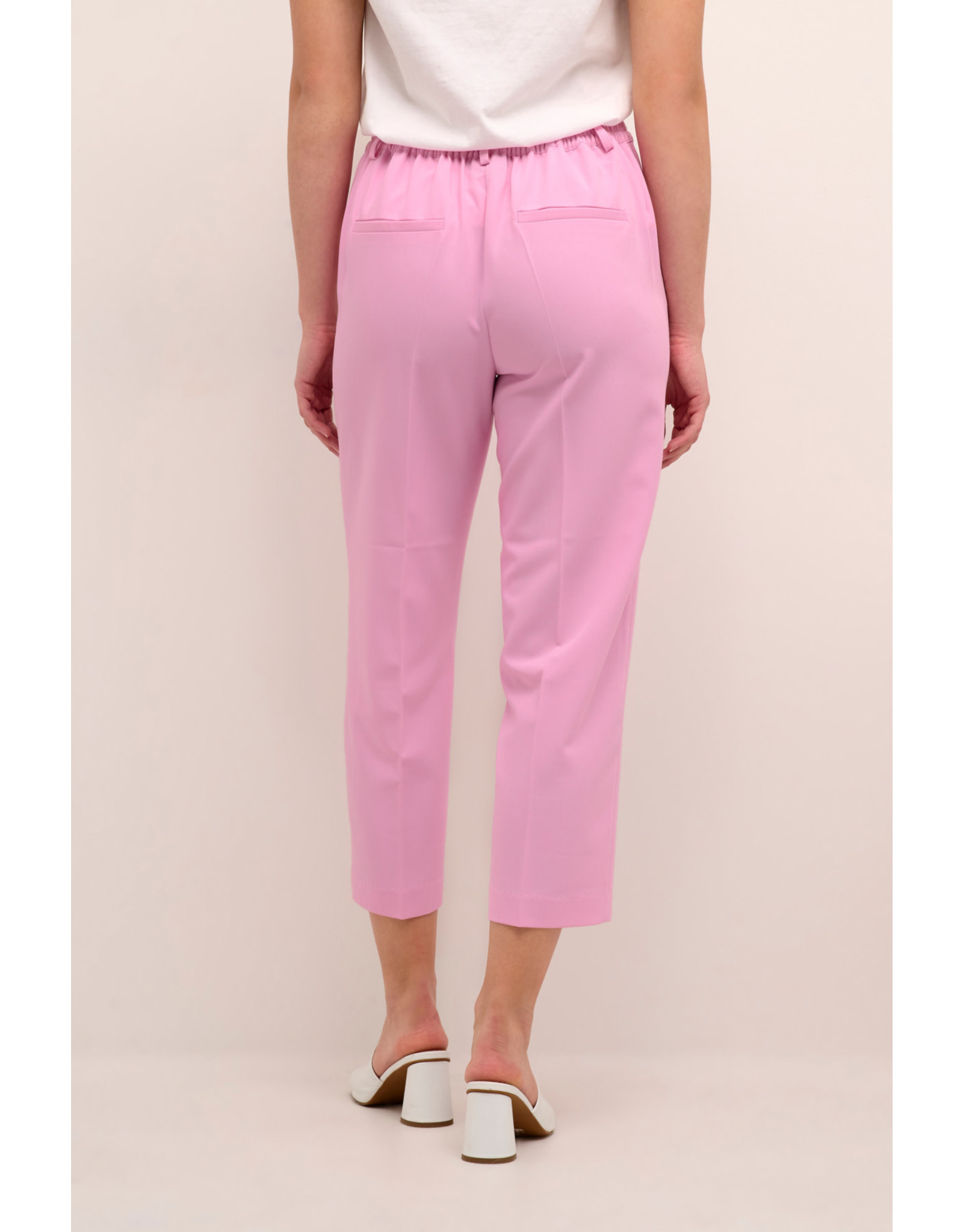 KAFFE Sakura high waist cropped pants - Pink frosting
