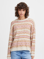 ICHI Povoke pullover knit - Oatmeal melange