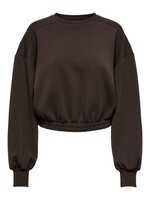 ONLY Scarlett cropped o-neck sweater - Hot fudge